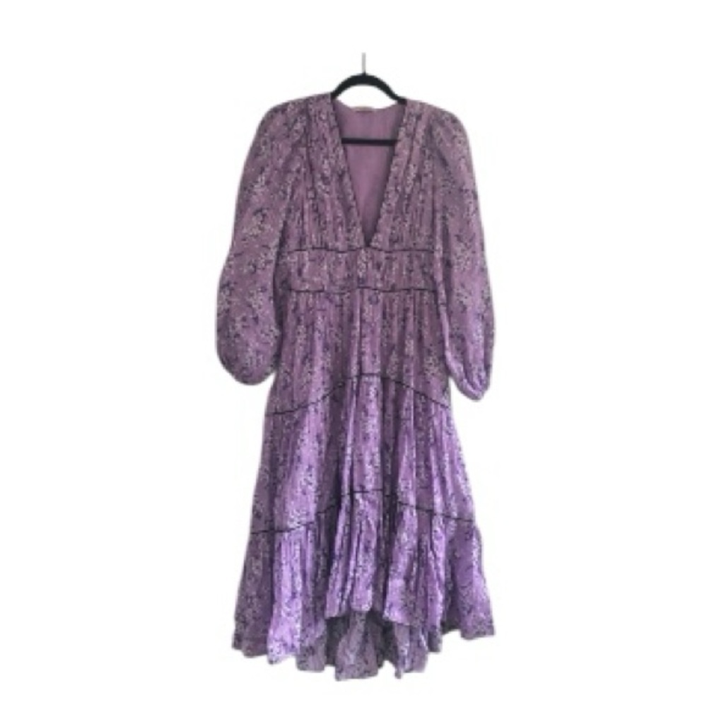 Ulla Johnson Joan Silk Lilac Cotton Floral Midi Dress Size 2 NWOT - Picture 12 of 13